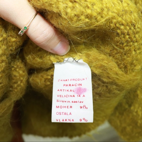 Rare Vintage Mohair Button Up Long Coat Green - Picture 2 of 11